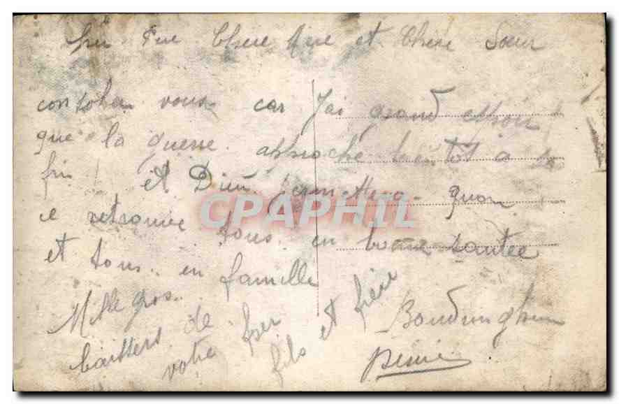CPA Recois le doux baiser cher papa de nos coeurs Femme Enfant — Rückseite