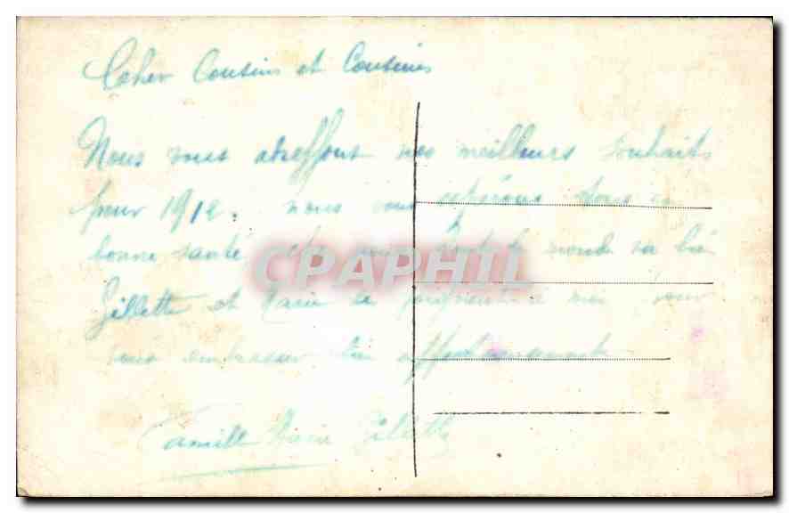 CPA Bonne Annee Femme — Rückseite
