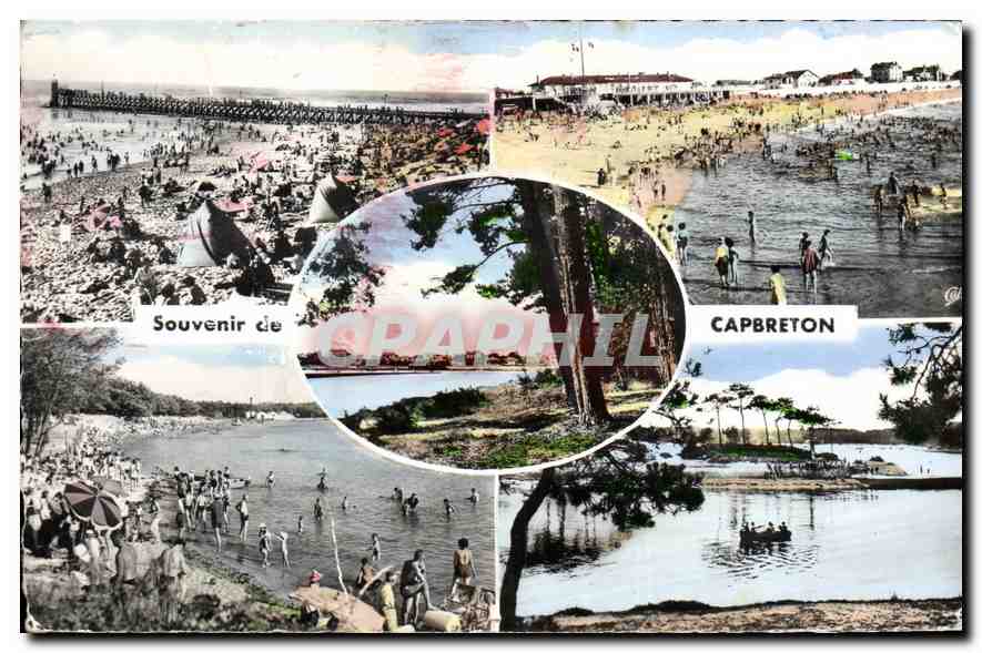 CPA Capbreton Estacade Plage Bords du Canal Plage du Bourret Canal 