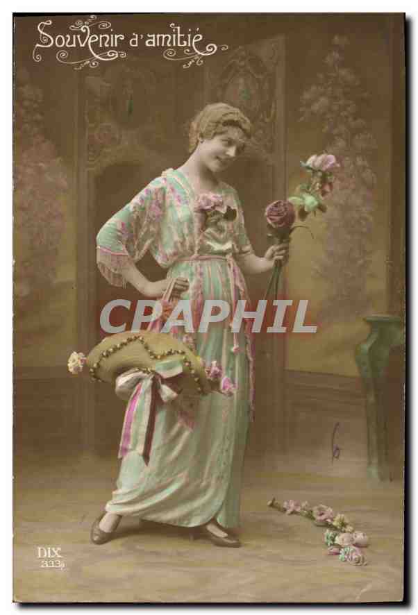 CPA Souvenir d'amitie Femme