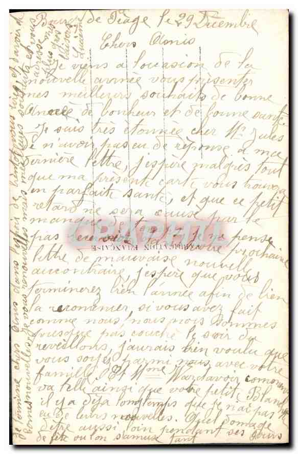 CPA Bonne Annee Femme — Rückseite