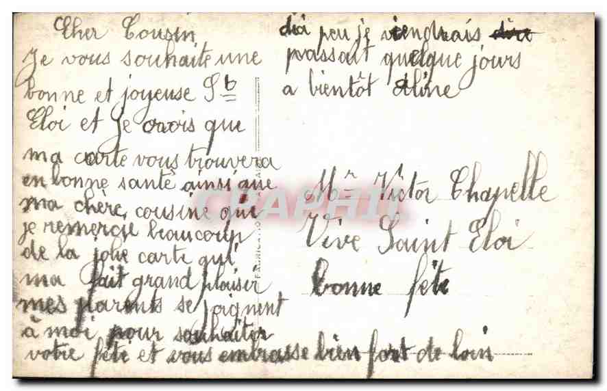 CPA Femme — Verso