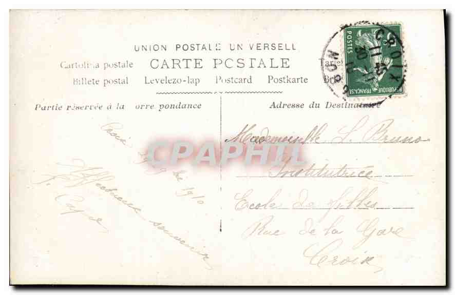 CPA Femme — Verso