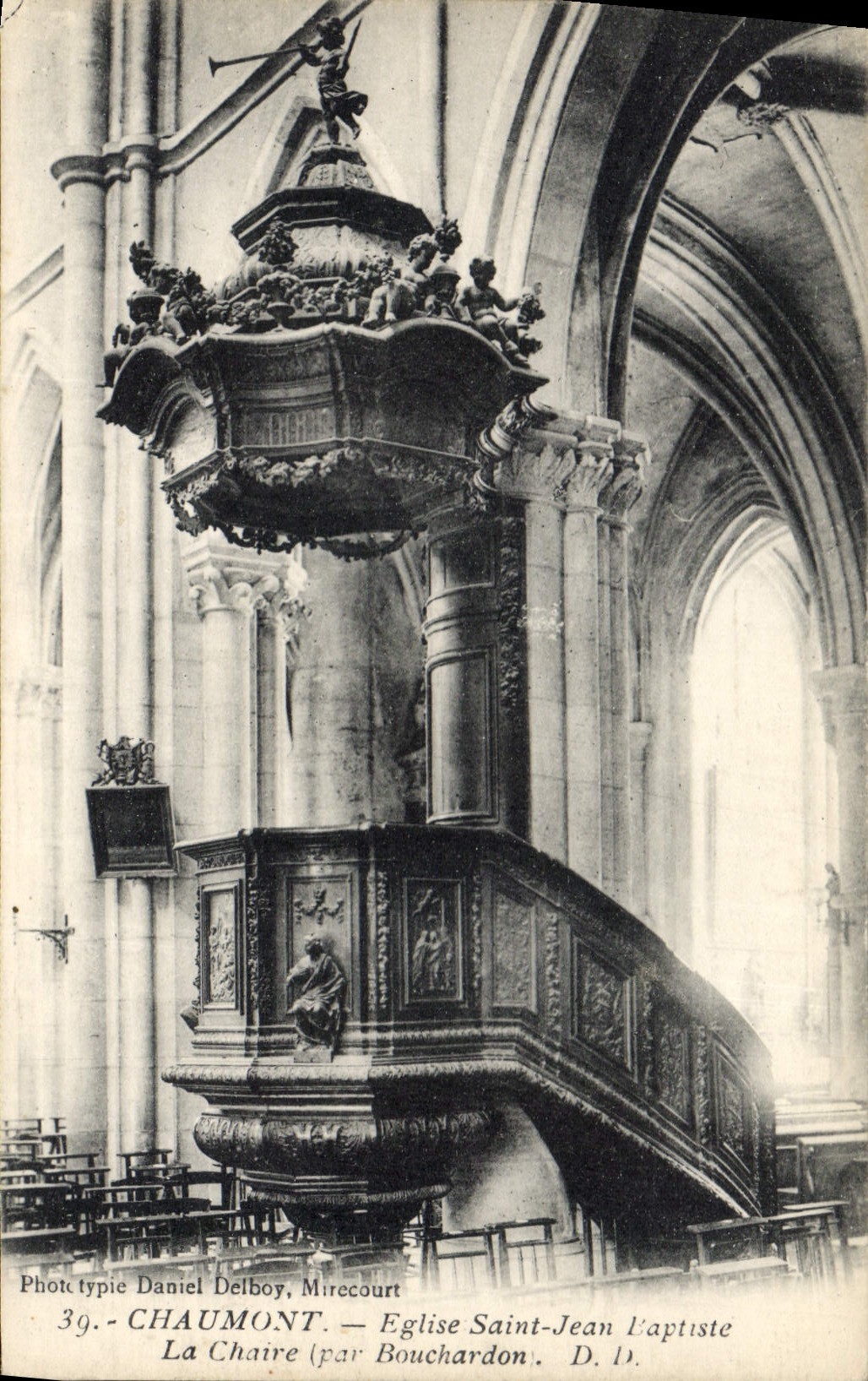 La Chaire (par Bouchardon) — Église Saint-Jean-Baptiste, Bouchardon — Phototypie Daniel Delboy, Mirecourt, n°39