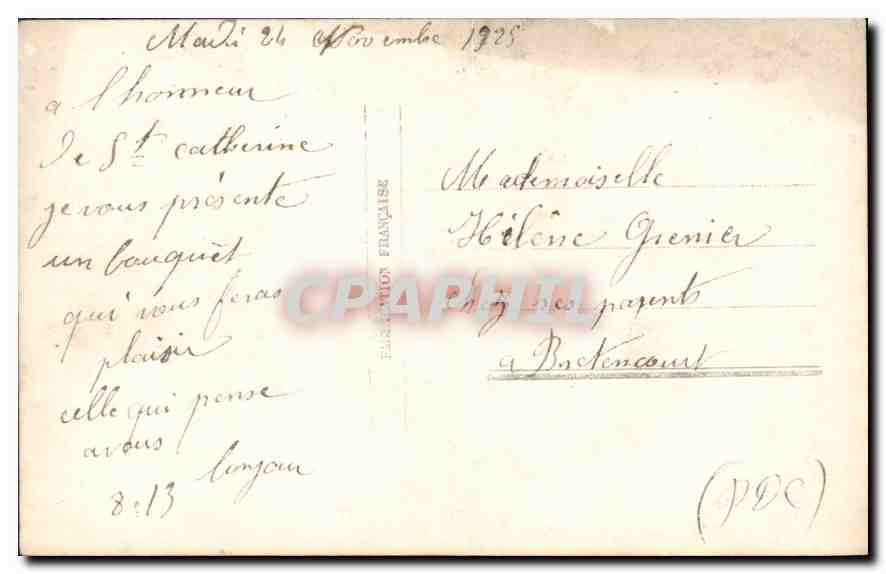 CPA Bonne Fete Femme — Verso