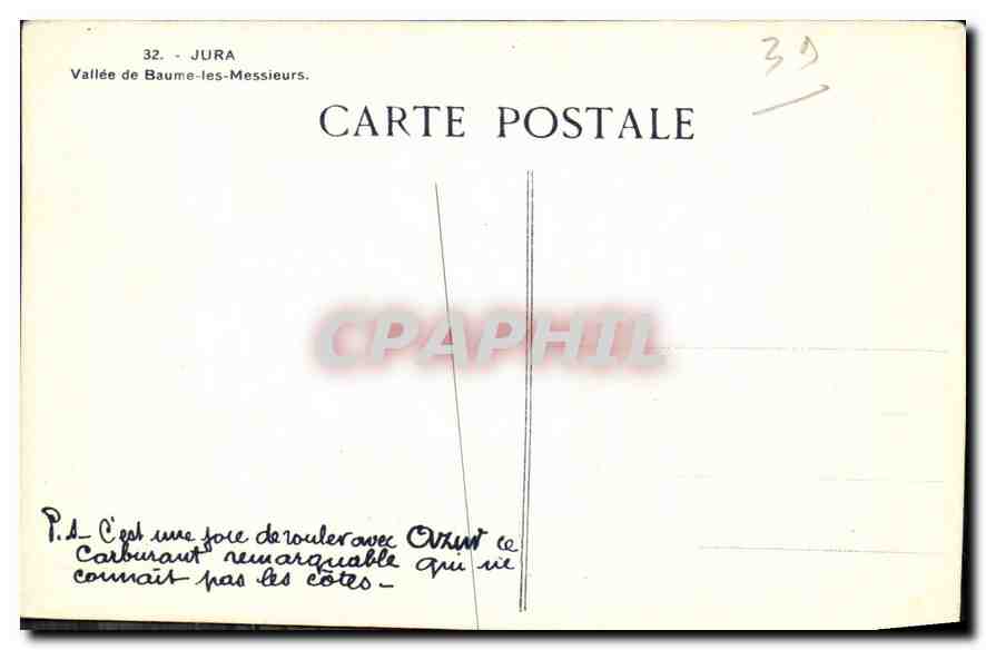 Vallée de Baume-les-Messieurs — Jura — Verlag Cl. T. C. F. — Rückseite
