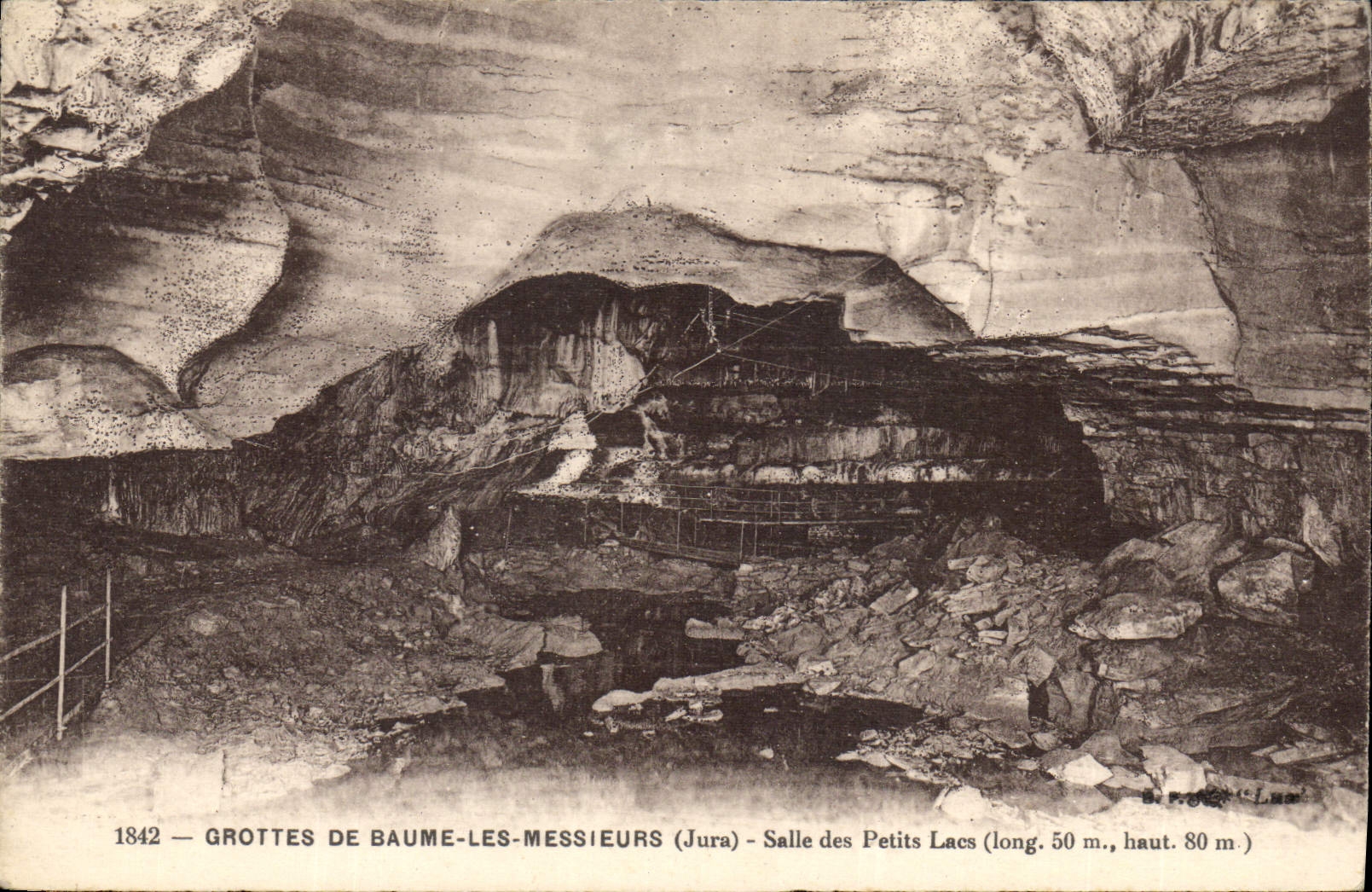 Grottes de Baume-les-Messieurs — Salle des Petits Lacs — éditeur S. Prog. (n° 1842)