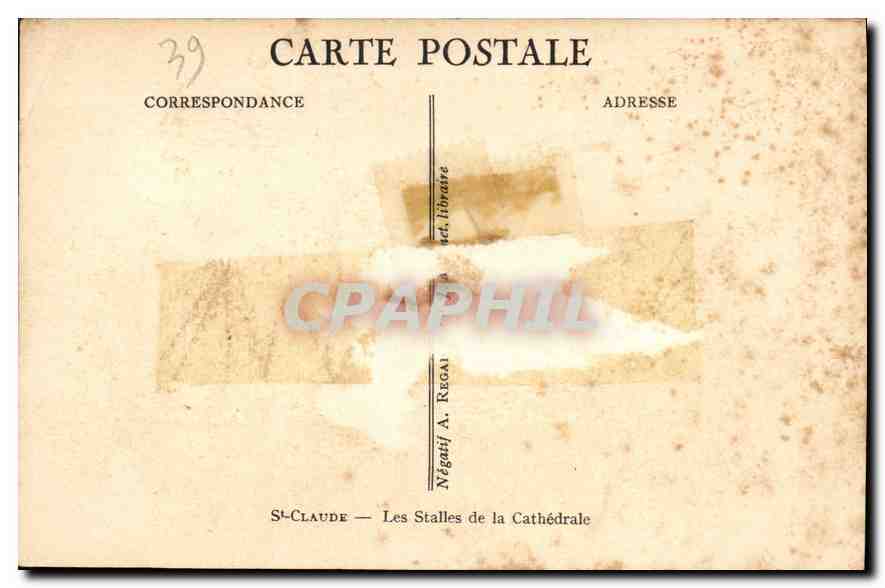 CPA St Claude Les Stalles de la Cathedrale  — Rückseite