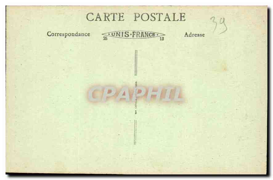 Grottes de Baume-les-Messieurs — Le Diapason — galerie inexploitée, hauteur des colonnes 12 mètres — éditeur E.R.A. « Lux » — Reverso