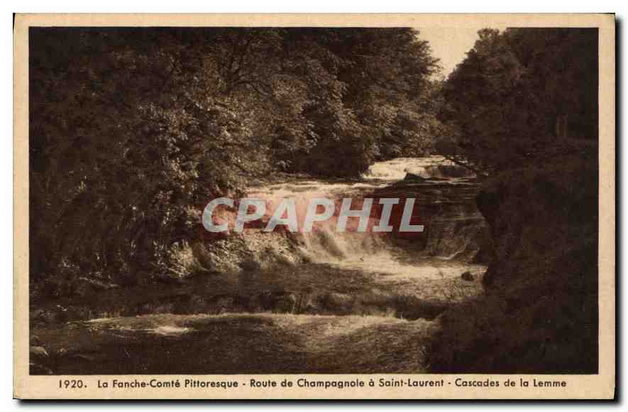 CPA La Franche Comte Pittoresque Route de Champagnole a Saint Laurent Cascades de la Lemme 