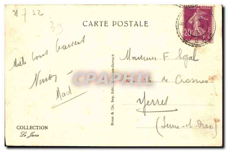 Baume-les-Messieurs — Abbaye, un passage entre les cours — Braun & Cie, Mulhouse-Dornach — Reverso