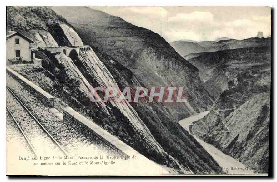 Passage de la Rivoire à 300 mètres sur le Drac et le Mont-Aiguille — Dauphiné — Eng. Robert, Grenoble