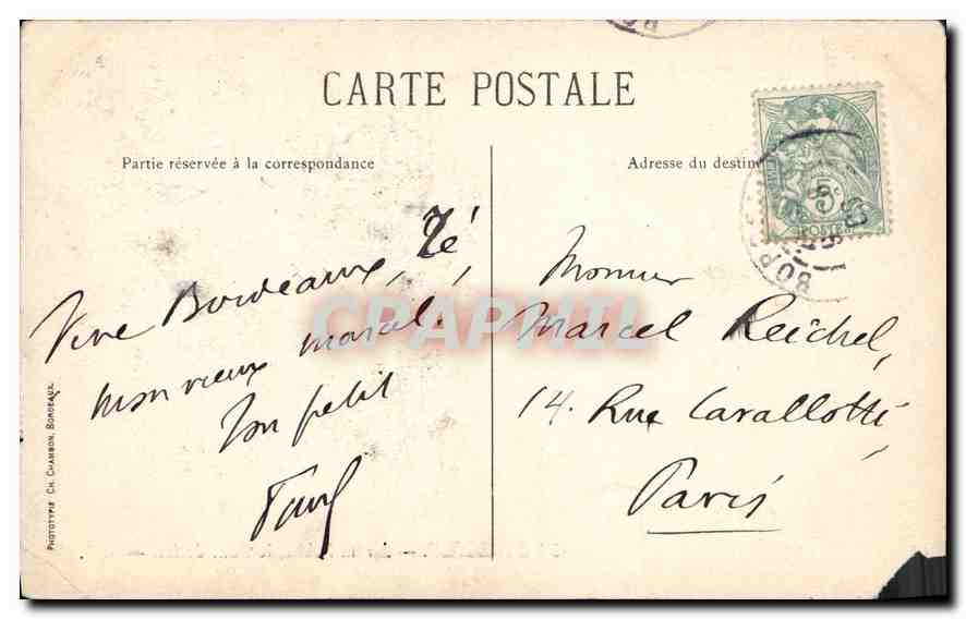 CPA Bordeaux Jardin Public le pont de fer  — Verso