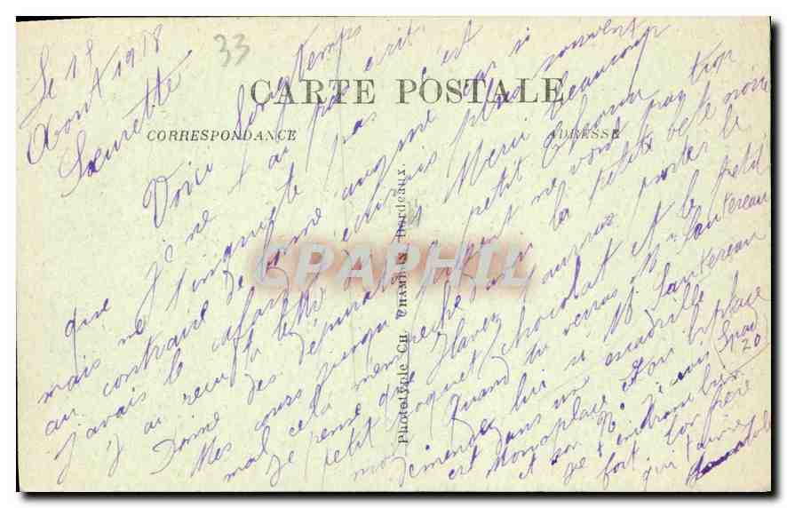 CPA Bordeaux Porte du Palais Cote Ouest  — Verso