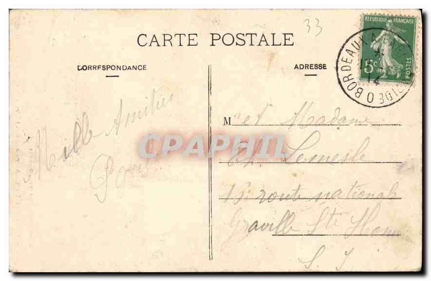CPA Bordeaux  Cathedrale Saint  Andre Portail sud  — Rückseite