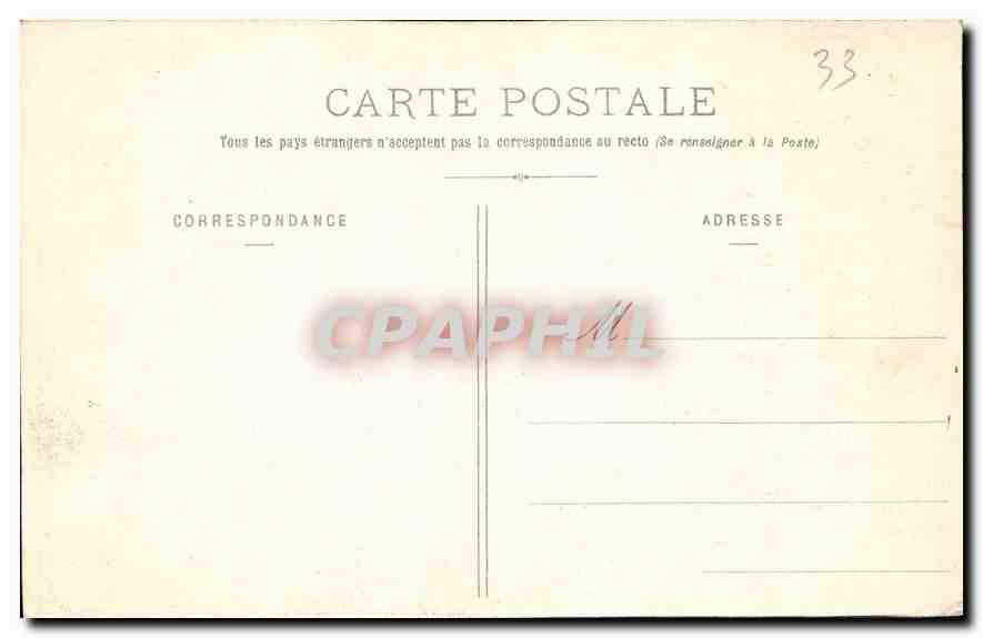 CPA Bordeaux Le Jardin de la Mairie  — Verso