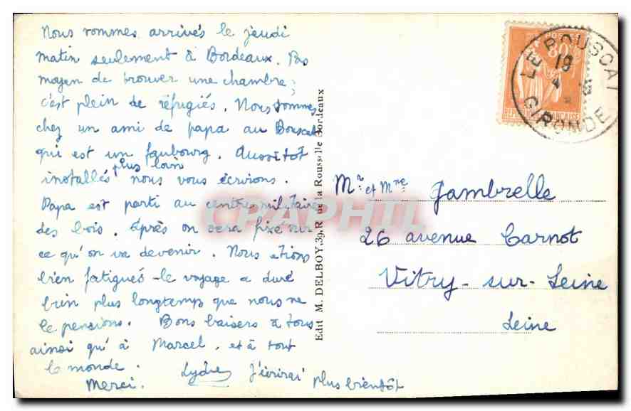 CPA Bordeaux tour Pey Berland  — Verso