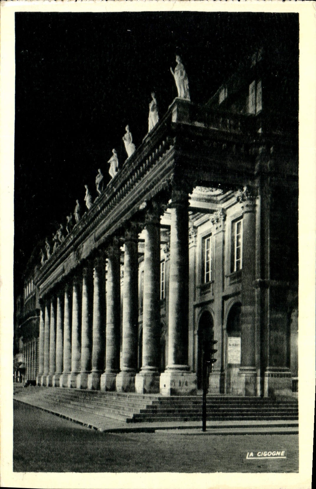 Le Grand Théâtre de Bordeaux — vu de nuit — Éditions La Cigogne