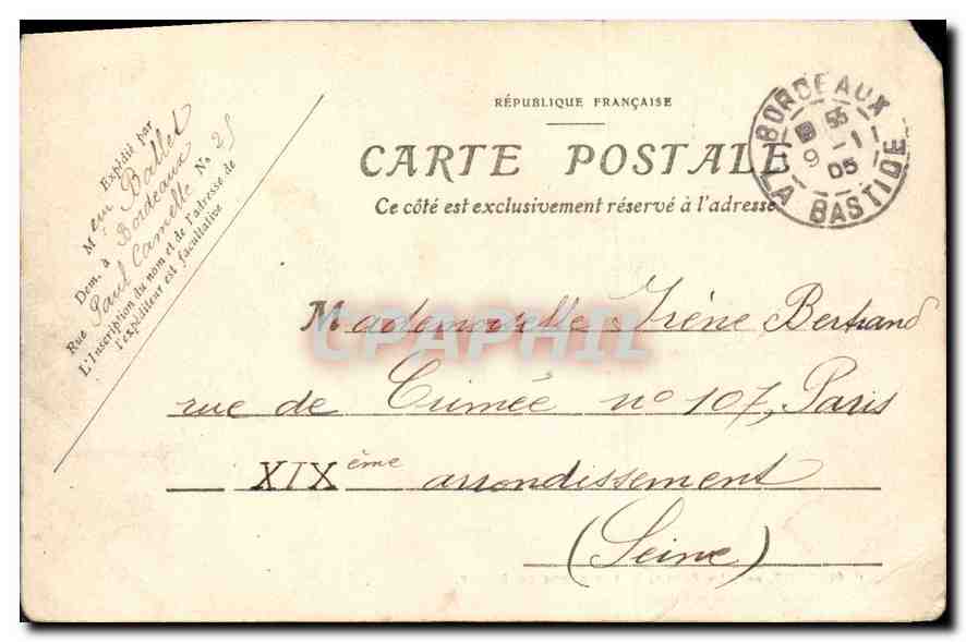 CPA Gironde Pres La Reole les Bords du Port  — Rückseite