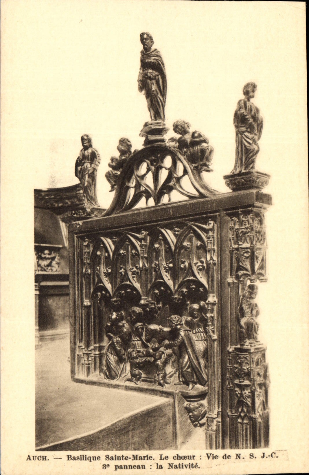 Auch — Basilique Sainte-Marie. Le chœur : Vie de N. S. J.-C. — 3e panneau : la Nativité.