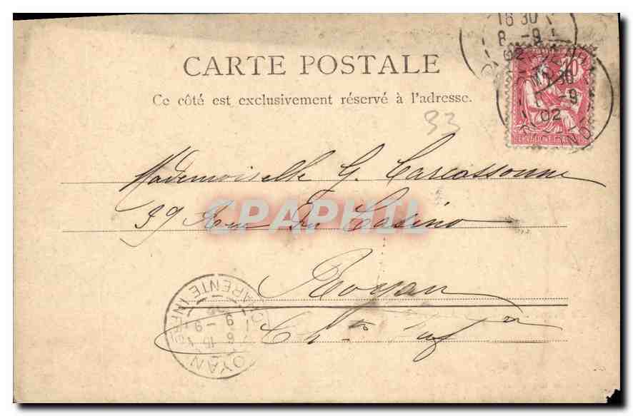 CPA Bordeaux La Bourse et la Fontaine des Trois Graces  — Verso