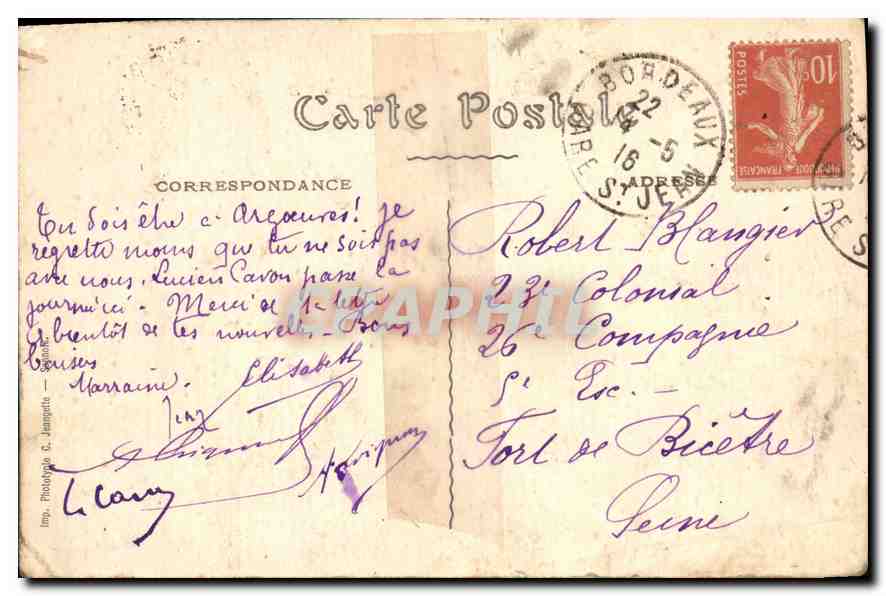 CPA Bordeaux Place des Quinconces Les Colonnes Rostrales BR 722  — Verso