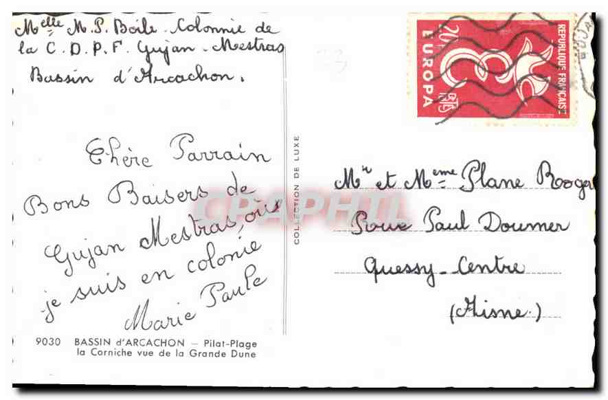 Bassin d'Arcachon — Vue de la Grande Dune — Colonie de la C.D.P.F. Gujan-Mestras — Reverso