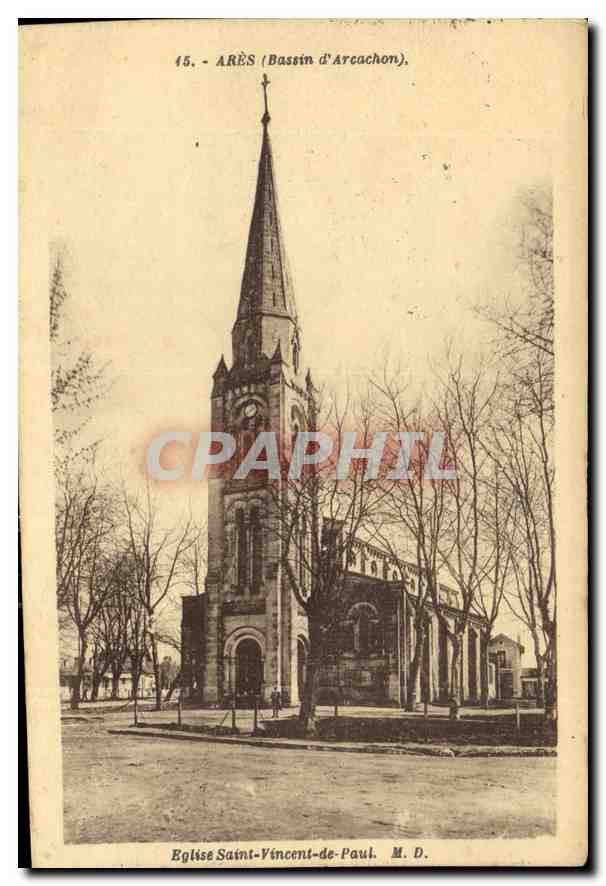 CPA Eglise Saint Vincent de Paul Ares