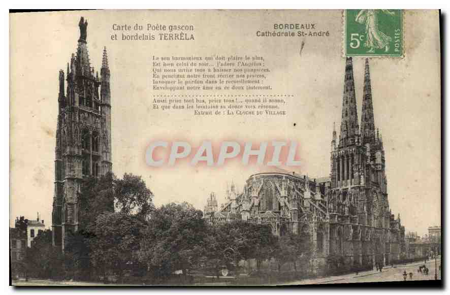 CPA Corte de Poete gascon et Bordelais Terrela Bordeaux Cathedrale Saint Andre 