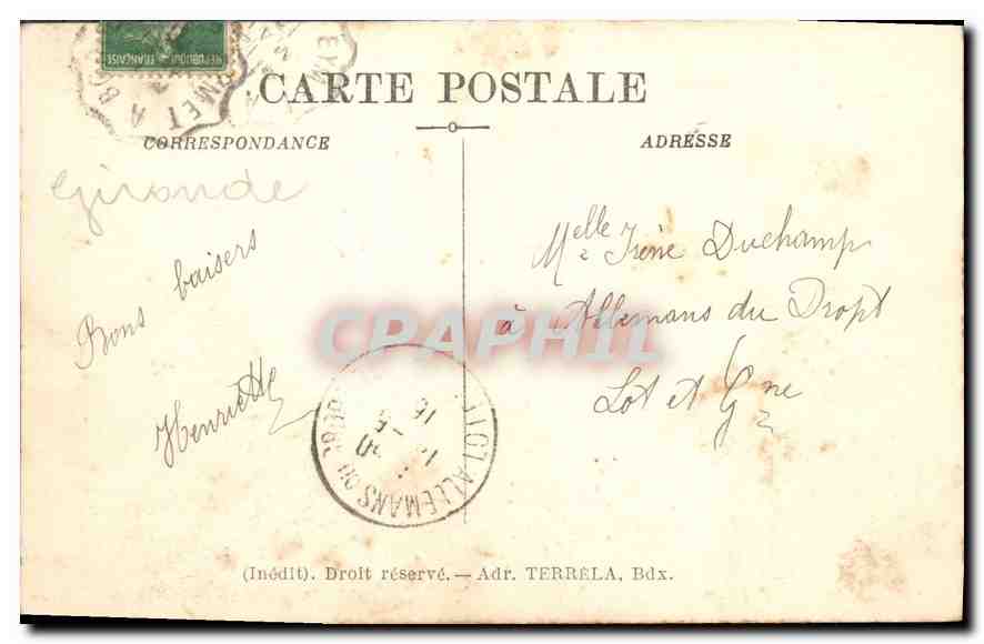 CPA Corte de Poete gascon et Bordelais Terrela Bordeaux Cathedrale Saint Andre  — Verso