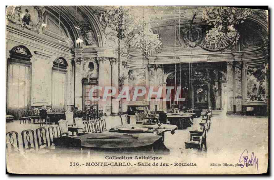 Monte-Carlo - Salle de Jeu - Roulette — Édition Giletta, phot. Roly