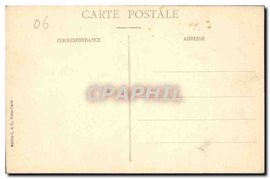 CPA Monaco Les Jardins  — Rückseite