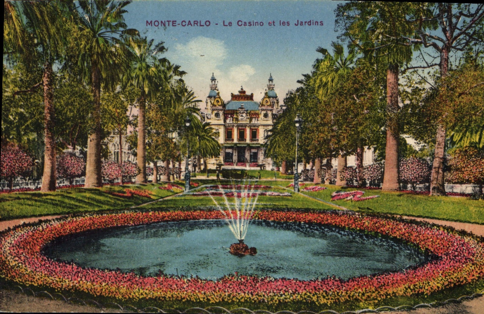 Monte-Carlo - Le Casino et les Jardins — éditeur non visible, n° de série non lisible