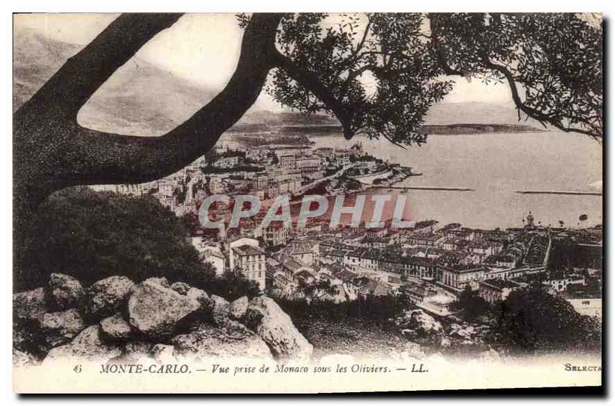 Monte-Carlo — Vue prise de Monaco sous les Oliviers — LL. — SELECTA