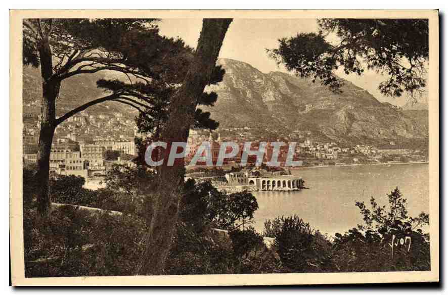 CPA Monte Carlo Alpes Maritimes Vue generale de prise de Monaco 