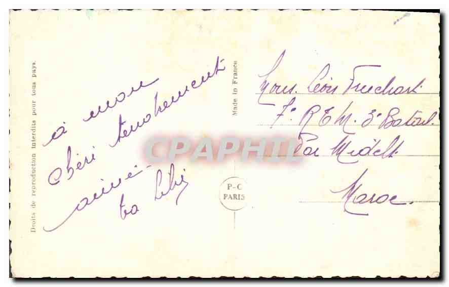 CPA Ce Que Je Cache Dans Mons Coeur Femme — Rückseite