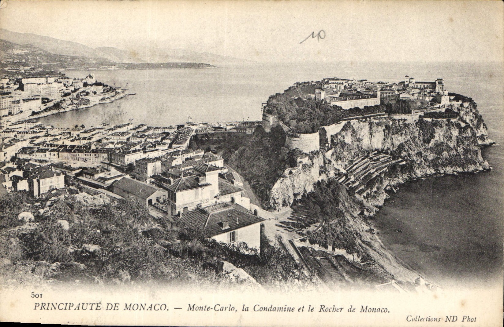 CPA Principaute de Monaco Monte Carlo la Condamine et le Rocher de Monaco 