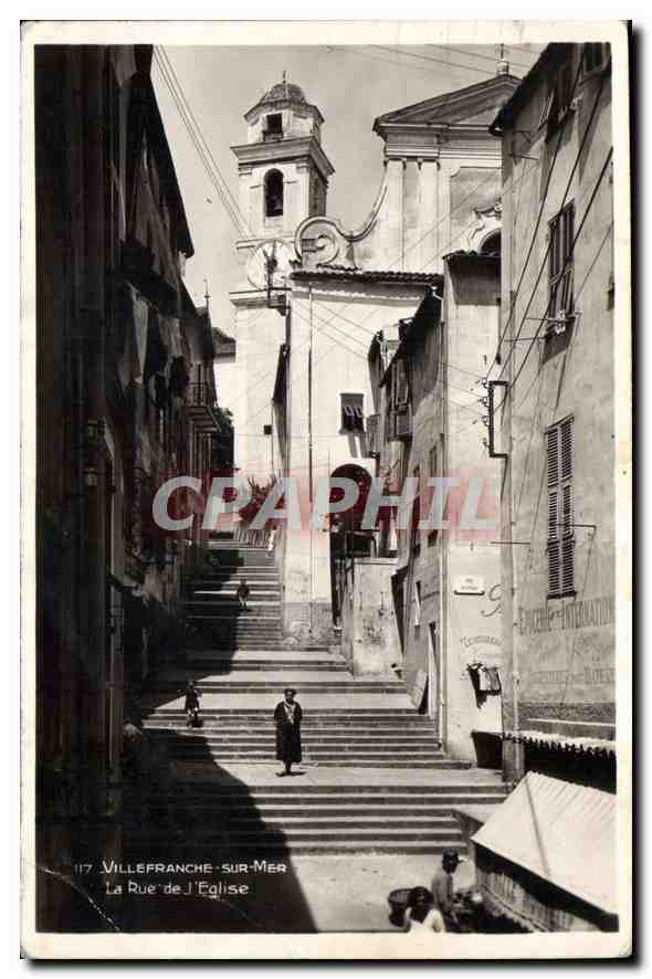 Villefranche-sur-Mer — La Rue de l'Église — Éditeur : Imprimerie de Villefranche