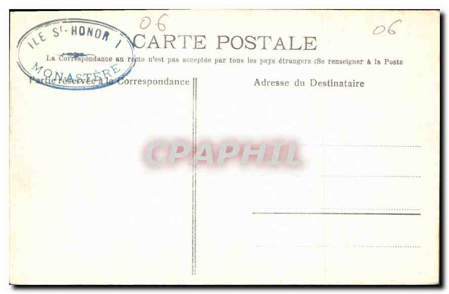CPA Cannes Ile St Honorat Chateau fort  — Verso