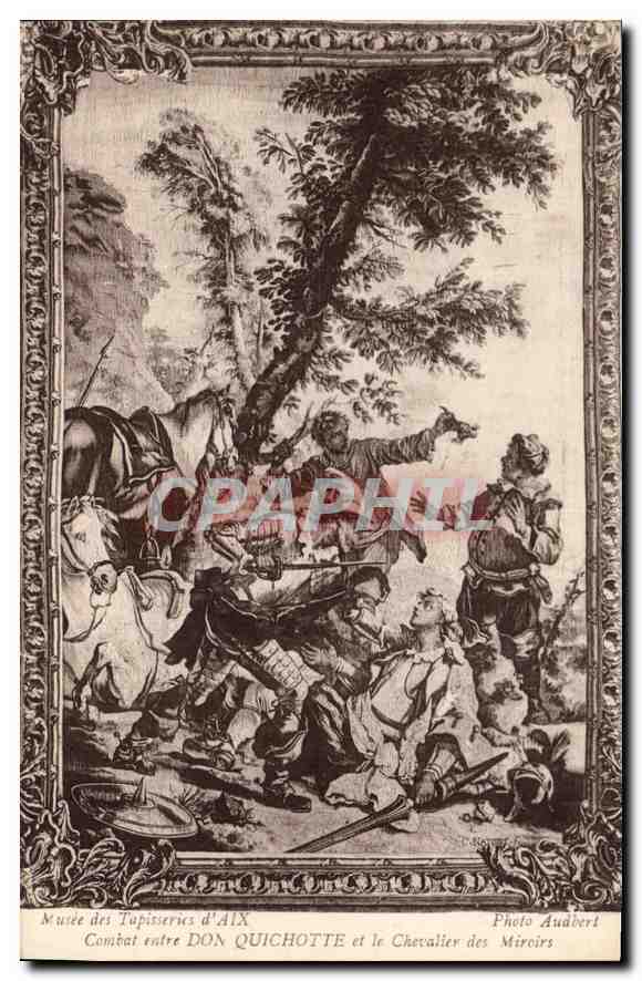 Combat entre DON QUICHOTTE et le Chevalier des Miroirs — Musée des Tapisseries d'AIX — Photo Audbert