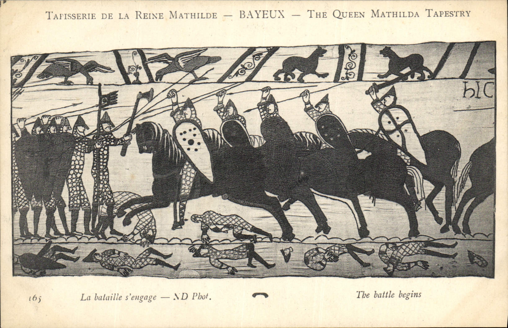 Tapisserie de la Reine Mathilde — Bayeux — The Queen Mathilda Tapestry — La bataille s'engage — ND Pbot.
