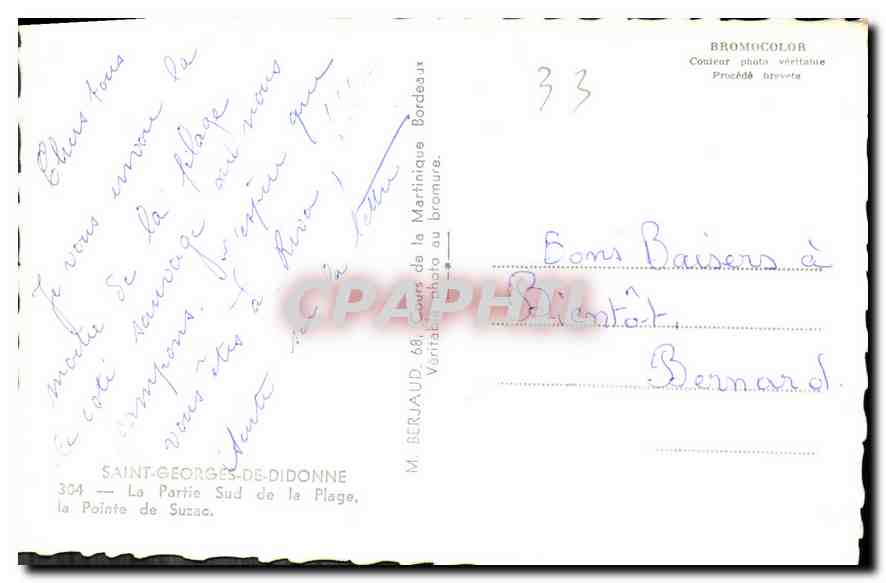 CPA Saint George de Didonne  — Back