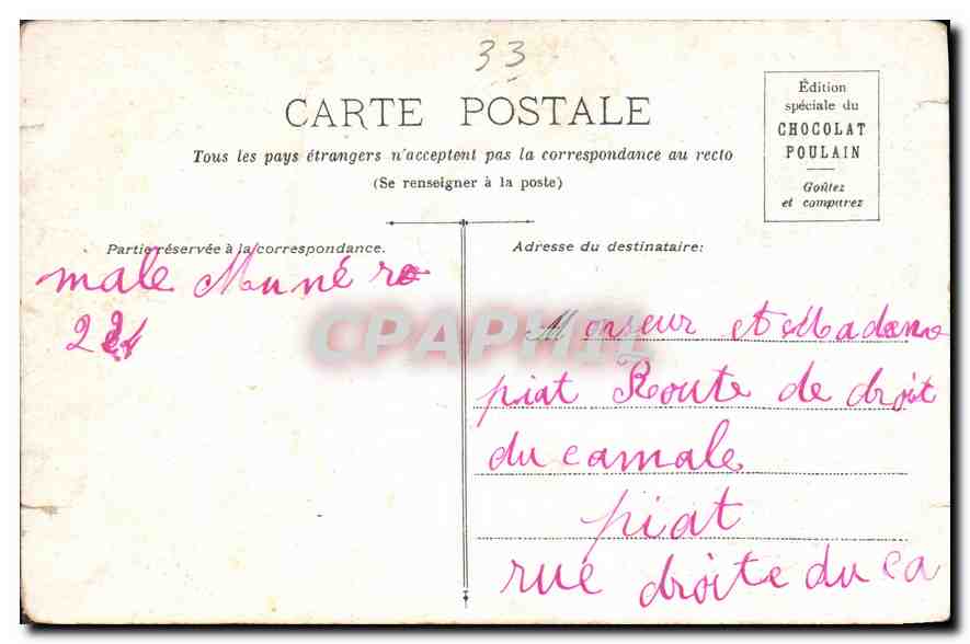 Bordeaux — Tour Saint-Michel — Édition spéciale du Chocolat Poulain — Verso