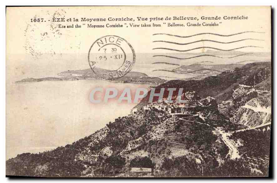 CPA Eze et la Moyenne Corniche Vue prise de Bellevue Grande Corniche 