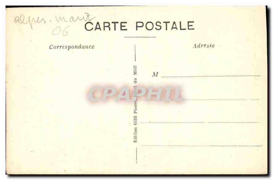Vallée de la Vésubie - Saul des Français — Édition Gili Pierre, Hôtel du Midi — Rückseite