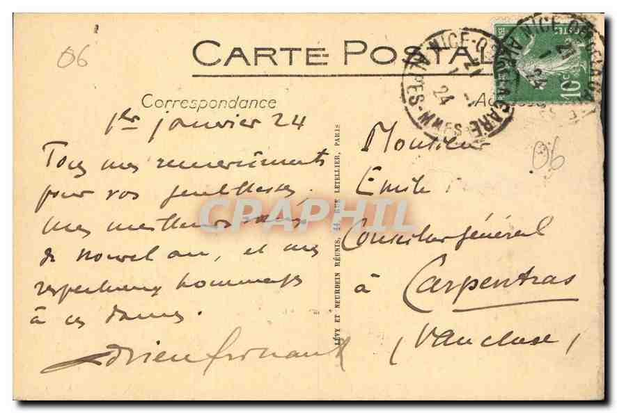 Monaco et Monte-Carlo — Vue prise du Signal — LL. — Selecta — Verso
