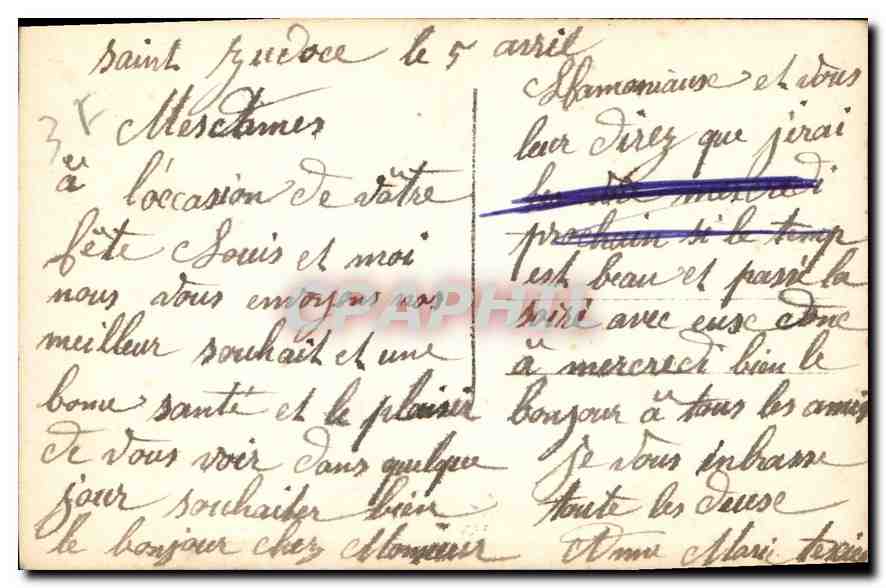 CPA Femme — Verso