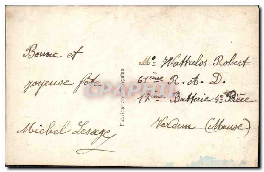 CPA Vive St Nicolas Femme — Rückseite