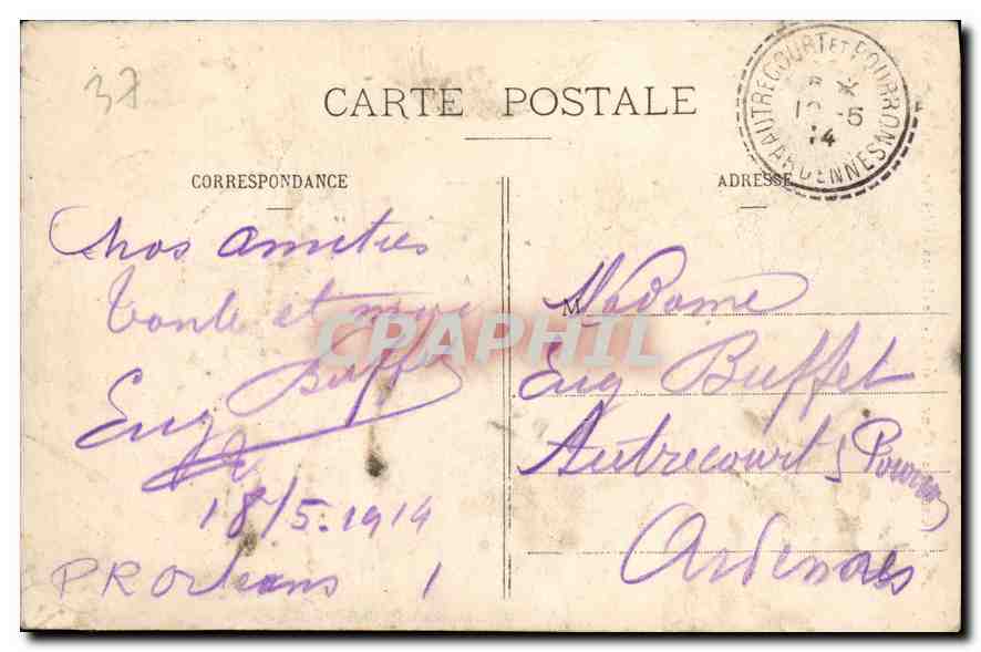 CPA Usse par Rigny Le Chateau Cote Est — Rückseite