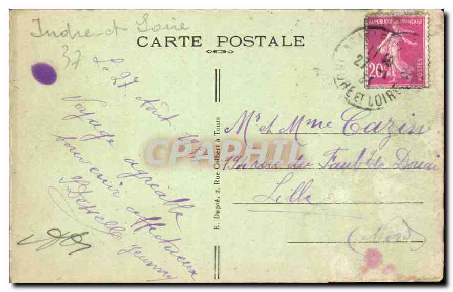 CPA Azay le Rideau Chateau National  — Verso